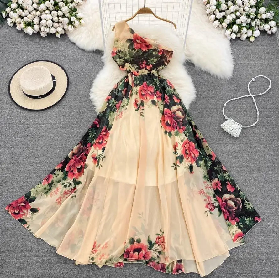 Floral Print Midi Long Dress